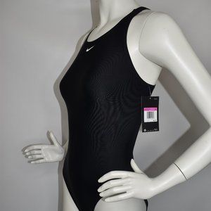 Nike Women's New Medium Solid Black One Piece Swim